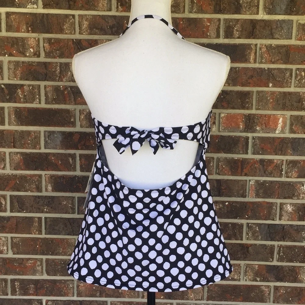 LA Blanca Polka Dot Swimsuit Tankini Top